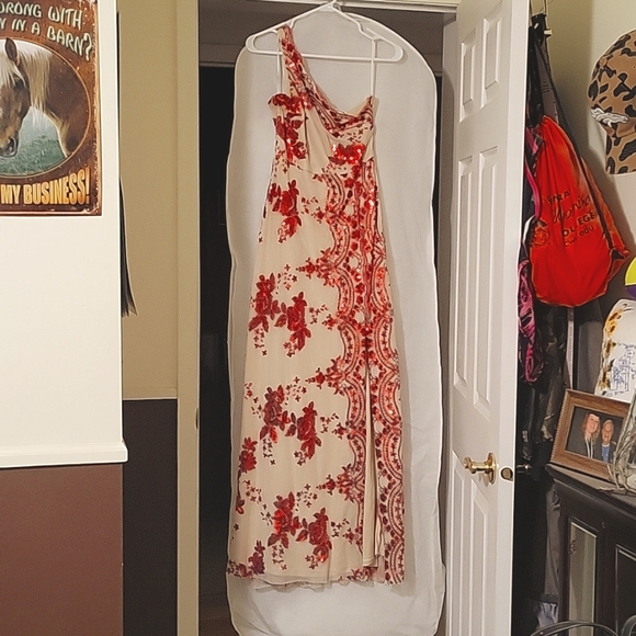 Southern Fried Chics Red Sequin Gown - Picture 1 of 4